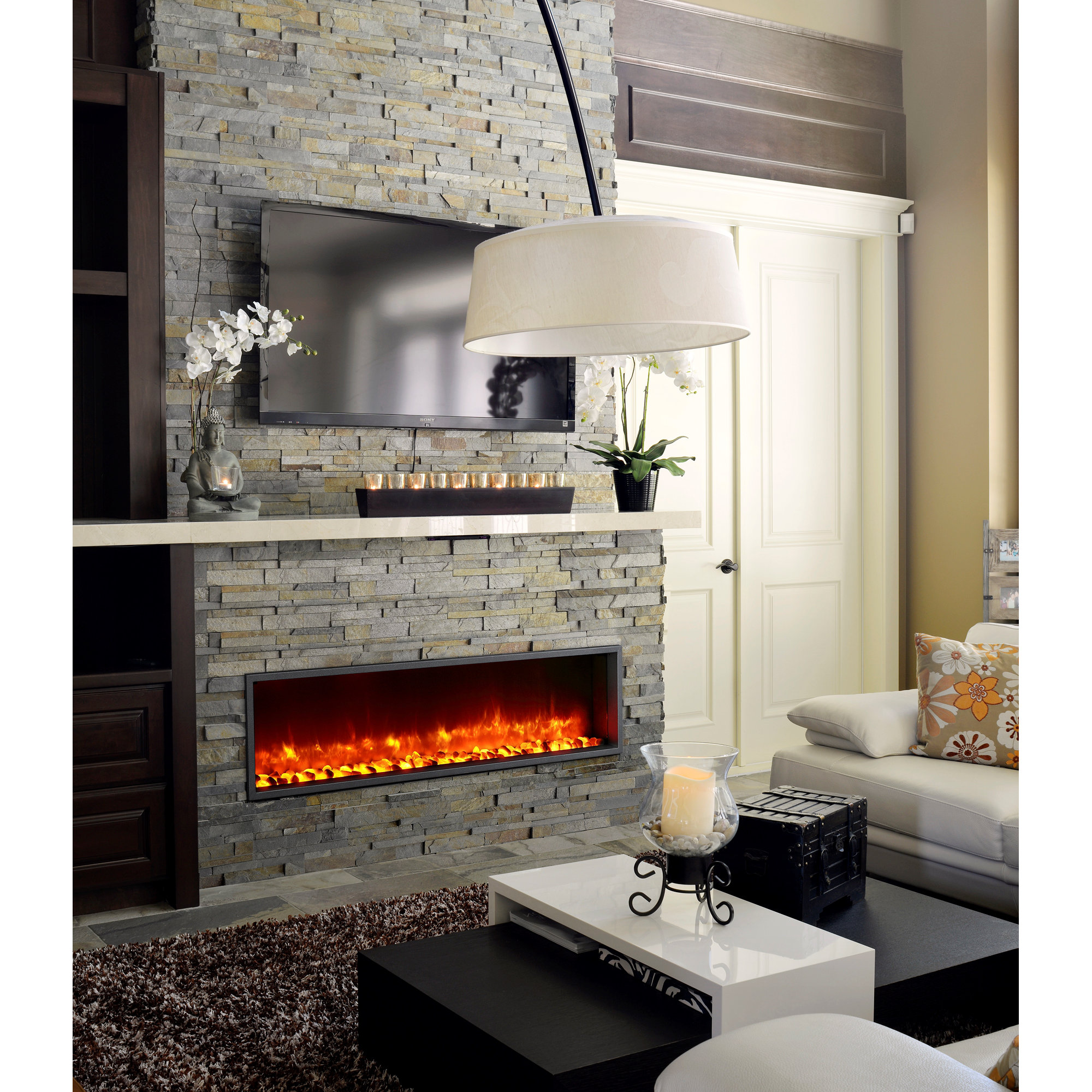 55" Builtin LED Wall Mount Electric Fireplace Insert & Reviews AllModern